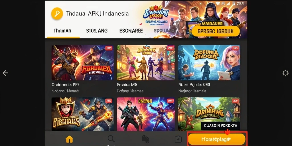 Tampilan menu utama BARA22 yang menarik.