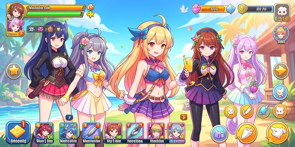 Tampilan awal game dengan karakter utama.